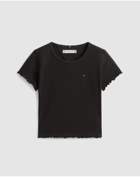 Tommy Hilfiger - Ruffle Ribbed Top - Teens