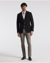 Calibre - Seersucker Check Blazer Chocolate