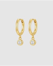 HOUSE OF SLANI - Dainty Maliyah Charm Huggie Hoops