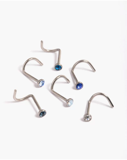 Lovisa - Titanium Crystal Basic Nose 6-Pack