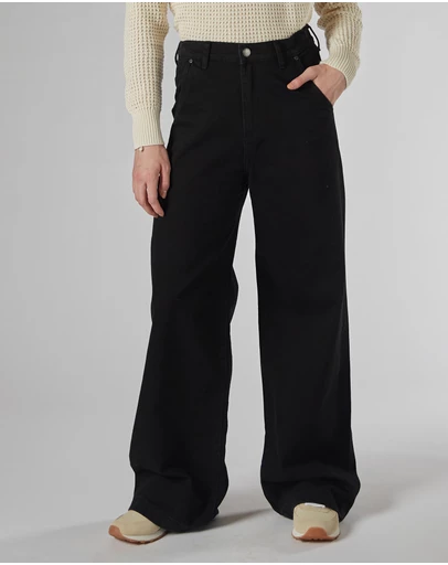 DRICOPER DENIM - Mila Black Mid Rise Palazzo Jeans