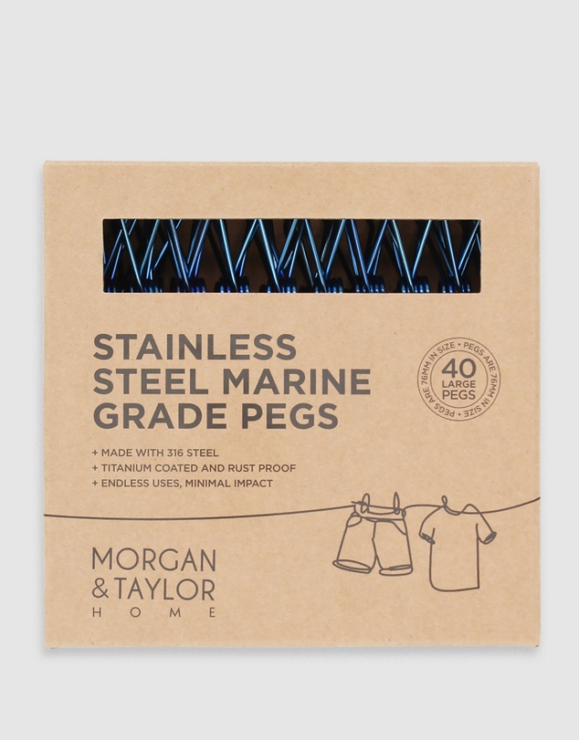 Morgan & Taylor - Large Stainless Steel Pegs (40 Pack)