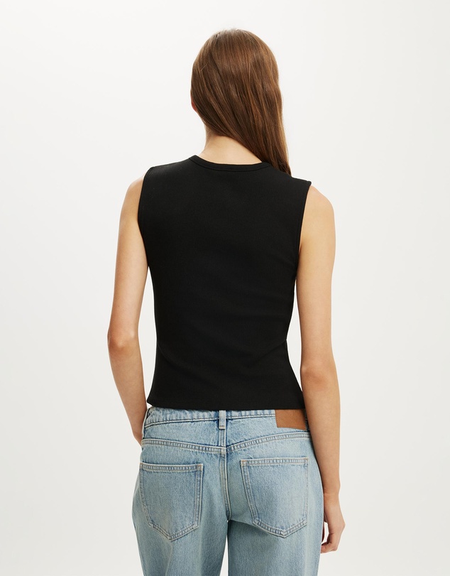 Cotton On - Blake Rib Henley Tank