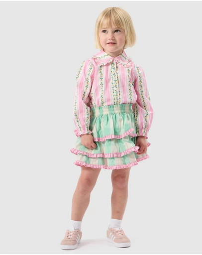 Goldie + Ace - Gingham Rara Skirt - Babies-Kids