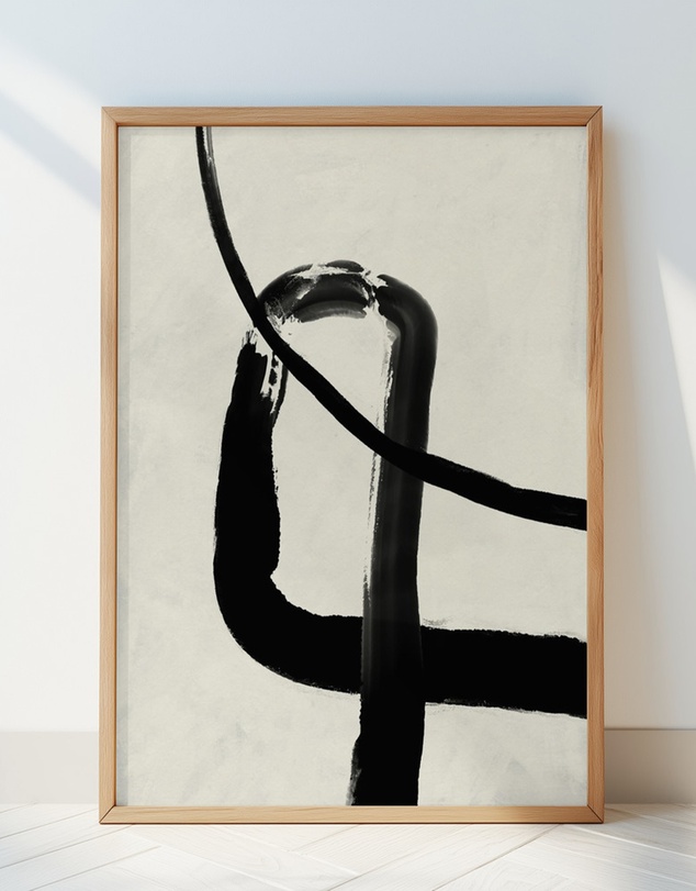 Olive et Oriel - Black Strokes No 5 by Treechild Art Print