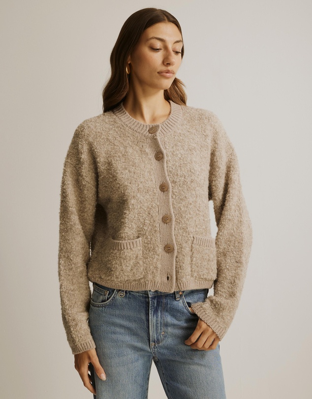 Atmos&Here - Boucle Cosy Crew Knit Cardigan