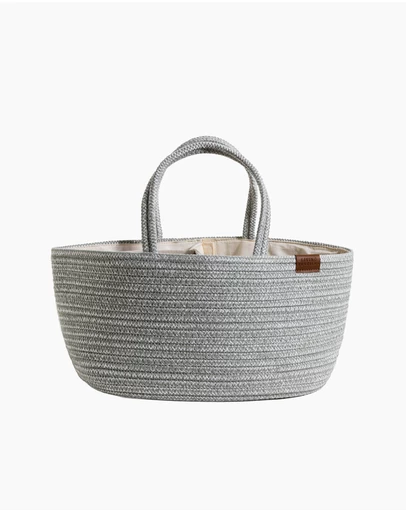Living Textiles - Cotton Rope Storage Caddy with Divider - Sage