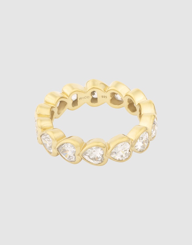 Wanderlust + Co - Heart Bezel 14K Gold Vermeil Ring