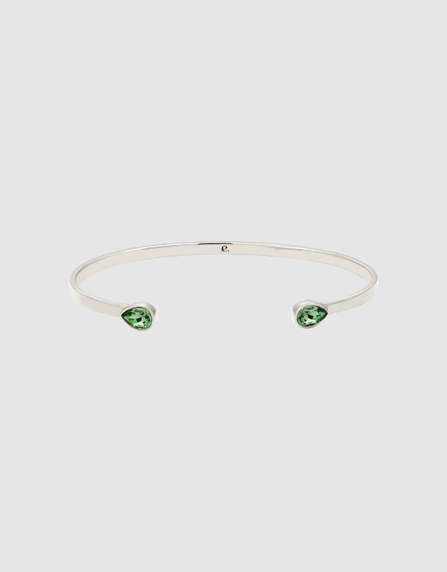 Elli Jewelry - Crystal Open Bangle in 925 Silver