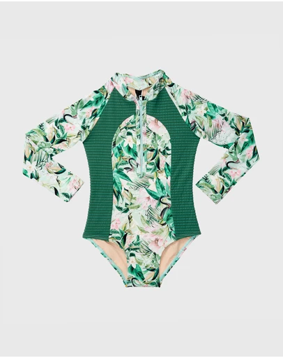 Aqua Blu Kids - Marabou Long Sleeve One Piece - Kids