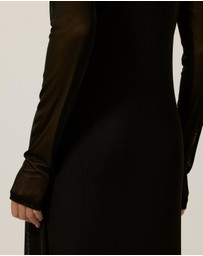 Tussah - Bonnie Ruched Waist Collar Midi Dress