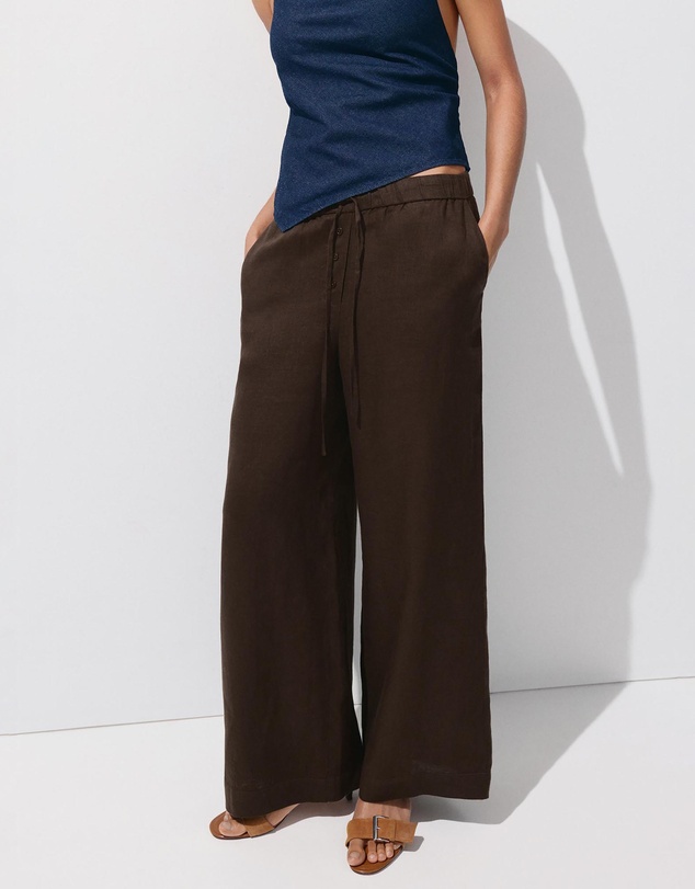 M.N.G - Linen Wide-Leg Trousers