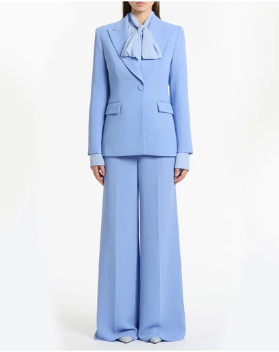 Carla Zampatti - Cornflower Crepe Long Line Jacket