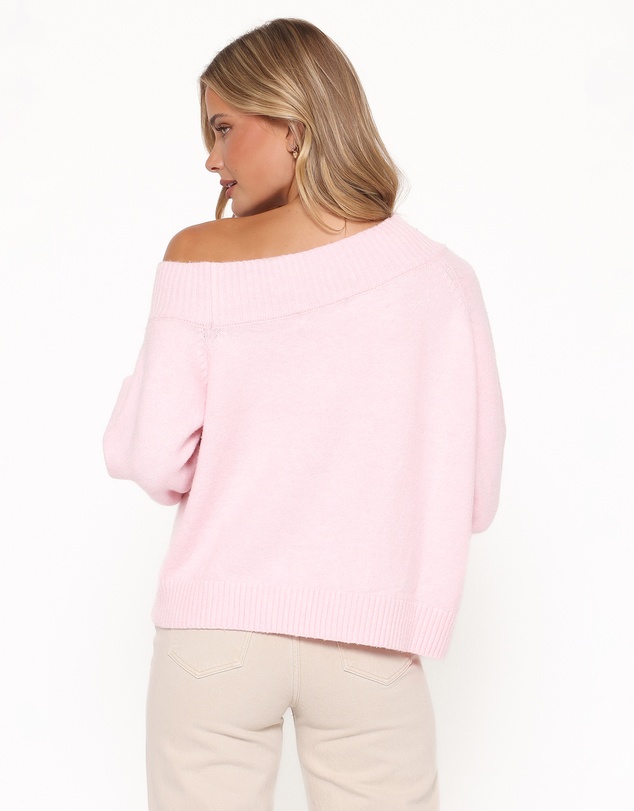 Petal & Pup - Ailis Off Shoulder Sweater - Pink