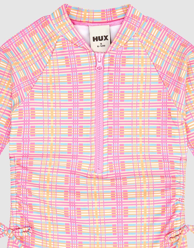 Huxbaby - Beach Club Check Shirred Swimsuit - ICONIC EXCLUSIVE - Babies-Kids