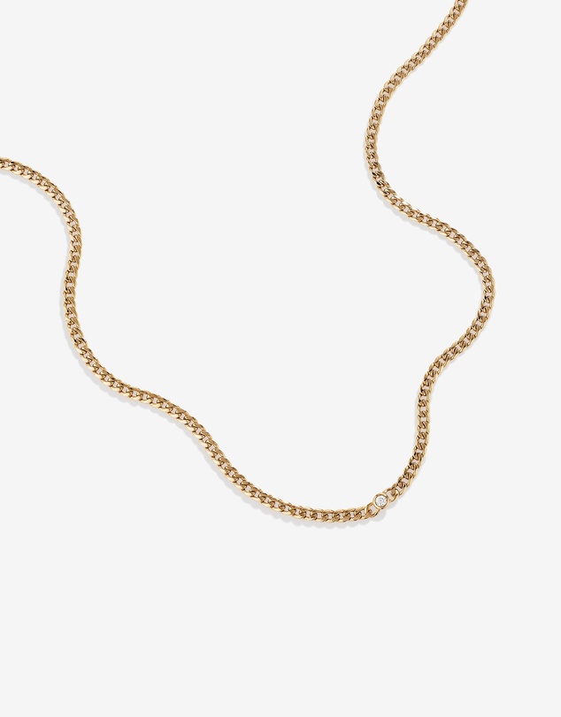 Michael Hill - Diamond Accent Curb Chain Necklace in 10kt Yellow Gold