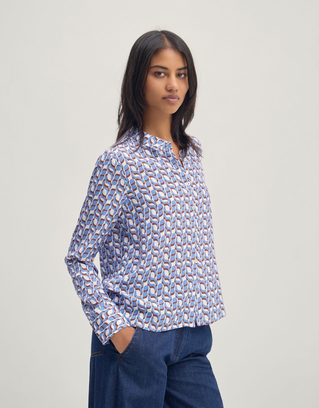 Oxford - Poppy Geo Print Shirt