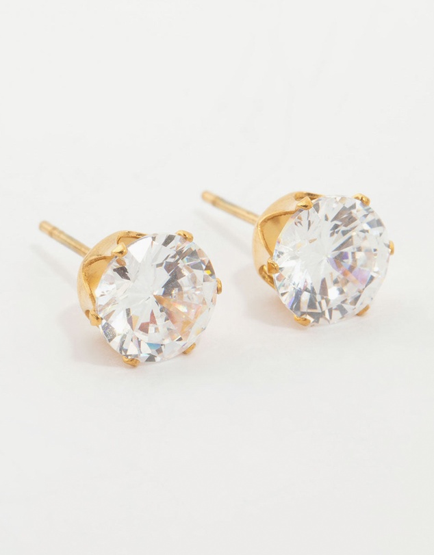 Lovisa - Waterproof Gold Plated Stainless Steel Cubic Zirconia Stud Earrings