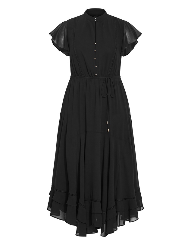 City Chic - Plus size Yasmine Short Sleeve Maxi Dress - black