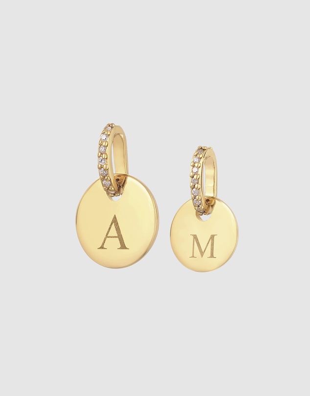 Elli Jewelry - Zirconia Disc Pendant Set in Gold-Plated 925 Silver
