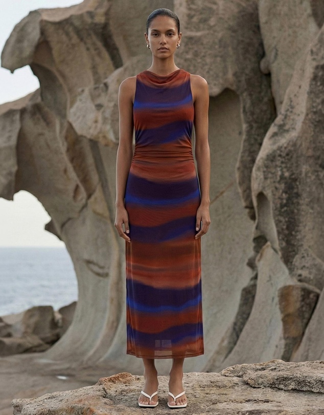 Staple the Label - Vista Mesh Midi Dress