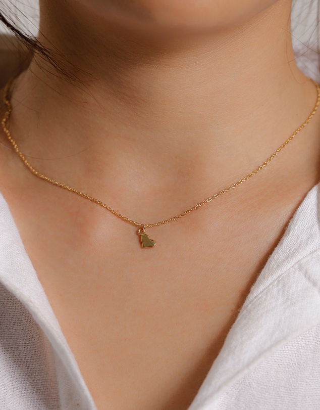 Elli Jewelry - Necklace with Heart Pendant 925 Sterling Silver Gold-plated