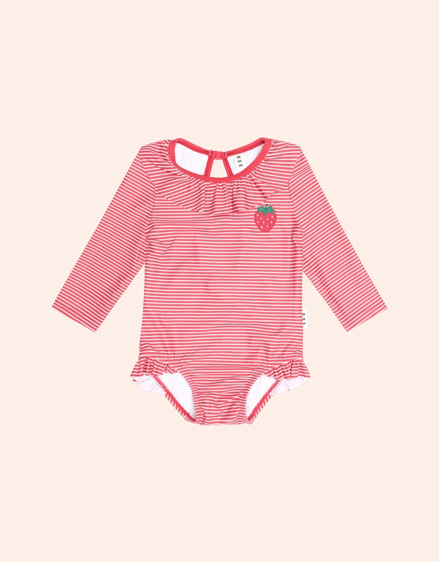 Huxbaby - Stripe Frill Neck Swimsuit - Babies-Teens