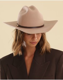 Morgan & Taylor - Marlowe Wool Cowboy Fedora in Beige