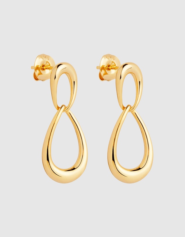 Najo - Vivante Yellow Gold Drops Grande Earrings