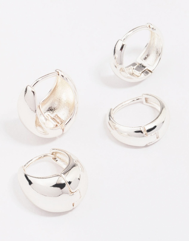 Lovisa - Silver Plated Bubble Huggie Earring Pack