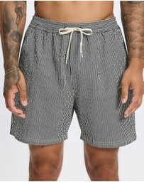 Les Deux - Stan Stripe Seersucker Swim Shorts