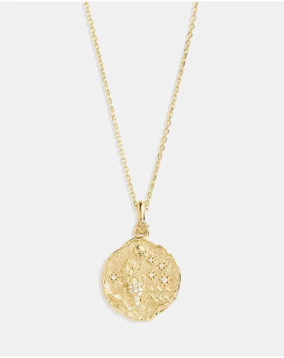 By Charlotte - She Is Aquarius Zodiac Necklace