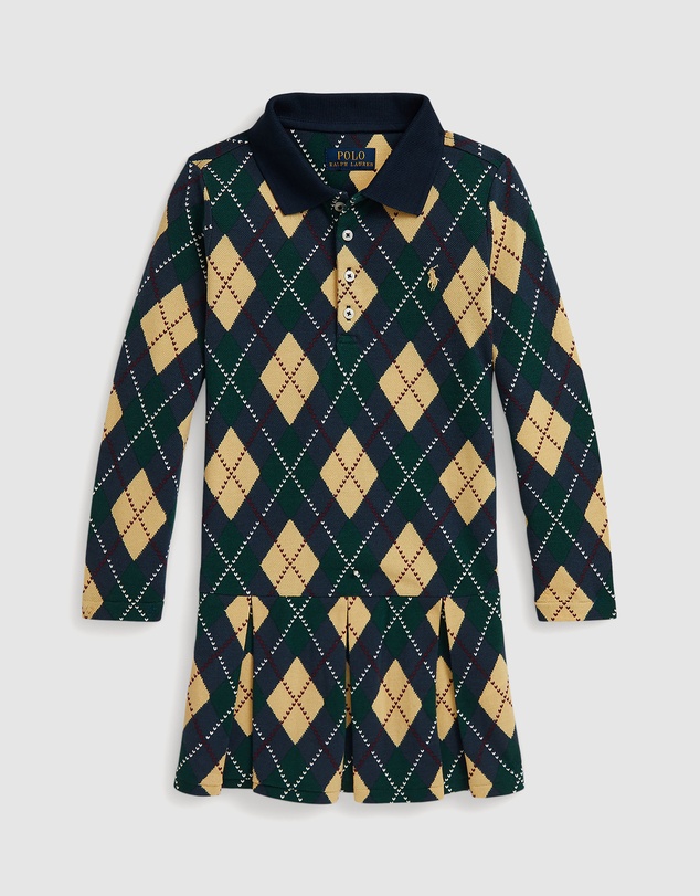 Polo Ralph Lauren - Argyle Stretch Mesh Polo Dress - Babies-Kids