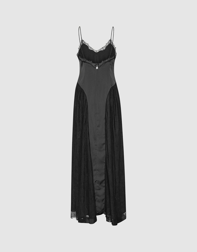ROTATE - Satin Lace Maxi Dress