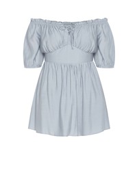 City Chic - Plus size Mela Dress - dusty blue
