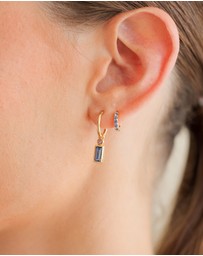 Elli Jewelry - Earrings Hoops Crystal Oval 925 Sterling Silver Gold-Plated