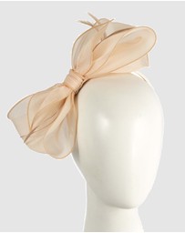 Max Alexander - Nude Organza Bow Fascinator