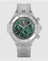 Philipp Plein - Plein Chrono Royal - Silver-Tone with 46mm Green Dial