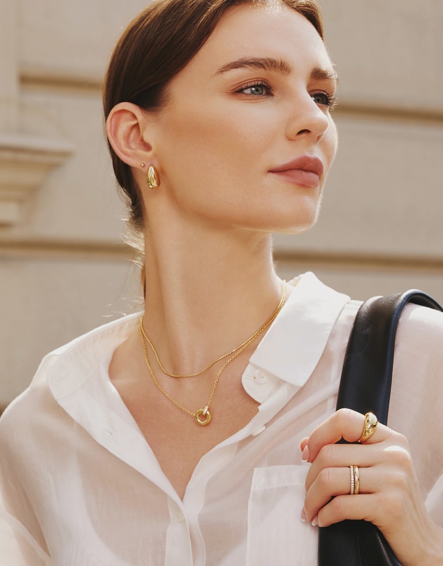 Ania Haie - Gold Bold Dome Hoop Earrings
