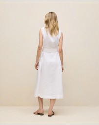 Trenery - Linen Sleeveless Shirt Dress in White