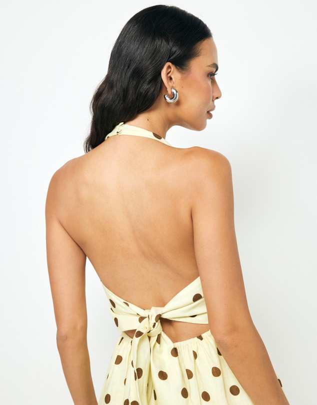 AERE - Tala Linen Halter Mini Dress