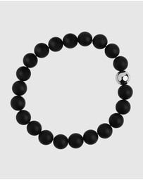 Najo - Apollo Men's 10mm Onyx & Steel Elasticised Bracelet