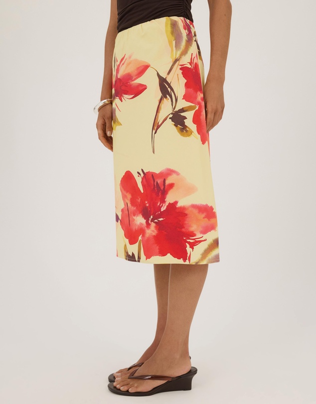Atmos&Here - Lauren Floral Printed Midi Skirt