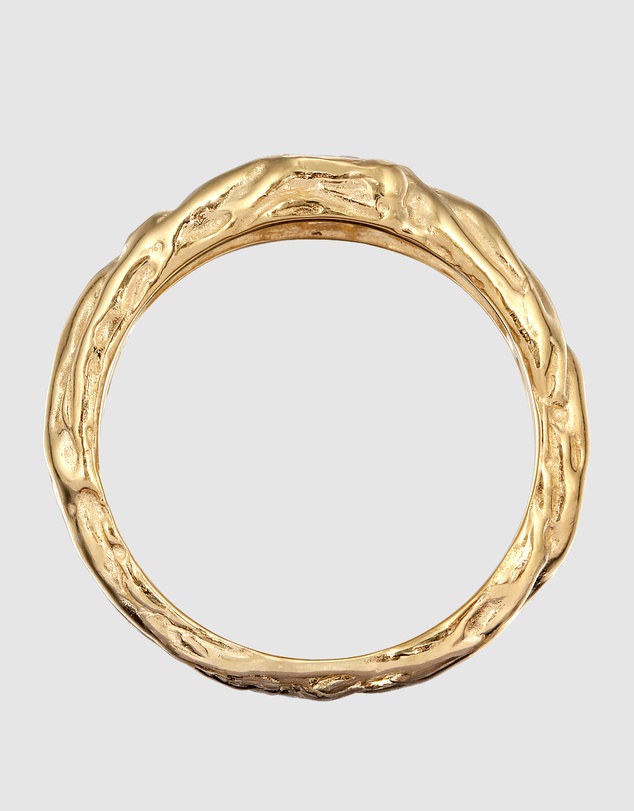 Elli Jewelry - Topaz Signet Ring in Gold-Plated 925 Silver