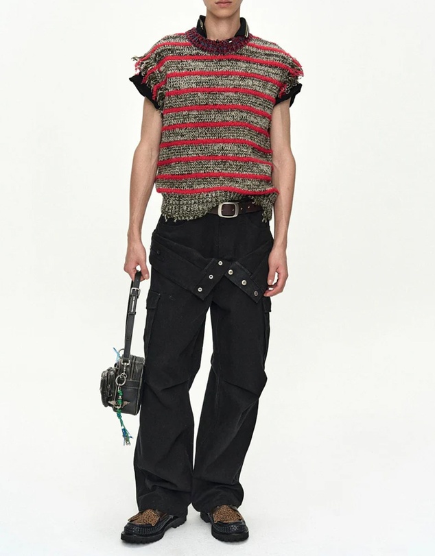 Andersson Bell - Fringe Stripe Wool Crew-Neck Vest