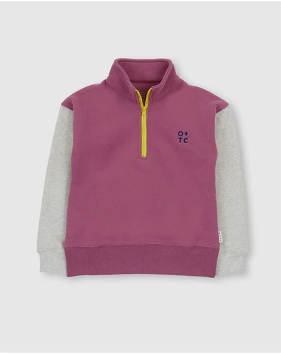 Olive & The Captain - Mauve Cosy Block Zip Jumper