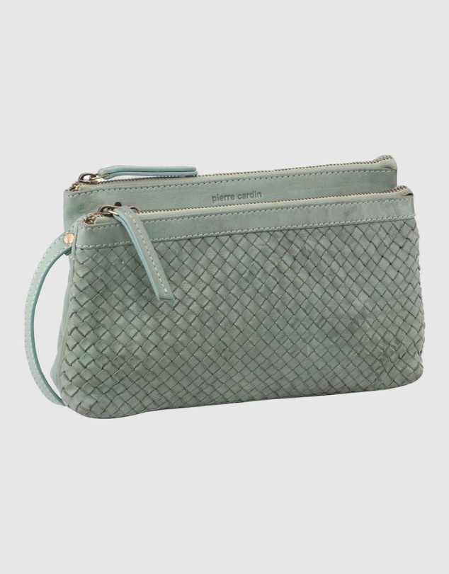 Pierre Cardin - Woven Leather Cross-Body Clutch