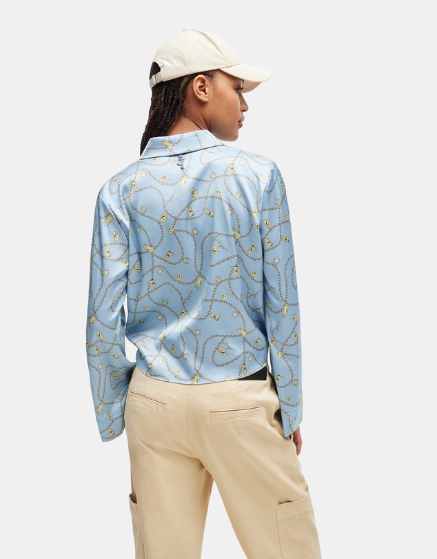 HUGO - Printed Stretch Satin Relaxed-Fit Blouse