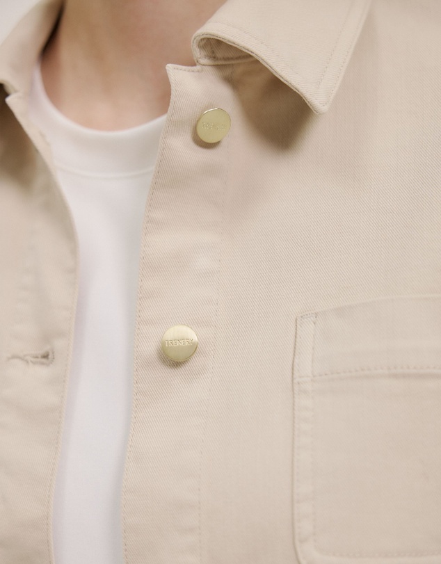Trenery - Garment Dyed Denim Pocket Detail Jacket in Sandstone