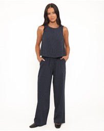 Petal & Pup - Elijah Pants - Navy White Stripe